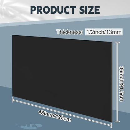 Sasylvia 1 Pcs 1/2" X 36'' X 48'' Black Hdpe Plastic Sheet - color: Black, size: 1/2" X 36'' X 48'