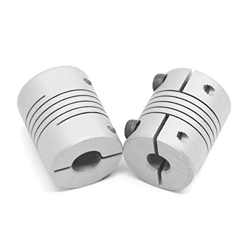 2PCS 6.35mm to 8mm Flexible Shaft Coupling 25mm Length 20mm Diameter for Stepper Motor Coupler Aluminum Alloy for 3D Printer CNC Machine (6.35x8mm) - style: 6.35-8mm