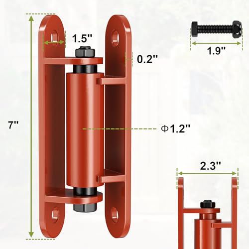 Heavy Duty Gate Hinger 7” Silent Bearing Gate Hinges Red - color: Red