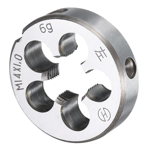 uxcell Round Threading Die M14 x 1.0 Metric Thread Left Hand Screw Cutting Fixed Dies, Alloy Tool Steel Tapping Repair Tool
