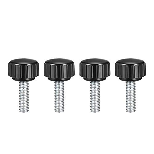 uxcell M5 x 20mm Metric Male Thread Knurled Clamping Knobs Black 4 Pcs - size: M5 x 20