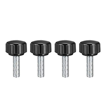 uxcell M5 x 20mm Metric Male Thread Knurled Clamping Knobs Black 4 Pcs - size: M5 x 20