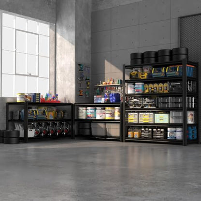 6-Tier Heavy Duty Garage Shelving, 6,000 lbs Capacity Adjustable Metal Storage Shelving Unit for Garage, Basement, Warehouse & Workshop, 55" W x 24" D x 84" H - size: 6T 55" W x 24" D x 84" H