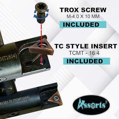 7″ Balanced Fly Cutter Indexable Face Milling Cutter with MT3 Shank (M12 × 1.75 Drawbar Thread), Single TCMT1604 Insert, Torx Screw & Star Key Included - size: 7" Fly Cutter MT‑3 Shank and M12×1.75 (TCMT‑1604)