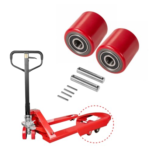 NORTHSKY Manual Pallet Jack PU Load Wheels with Bearings & Axles, 2 PCS Replacement Wheel Kit