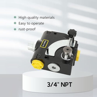 Hydraulic Adjustable Variable Flow Control Valve w/Relief, 0-30 GPM, 3/4” NPT Port Size,500-3000 PSI Pressure Relief Valve Adjustment Range, 30.38Gal/min