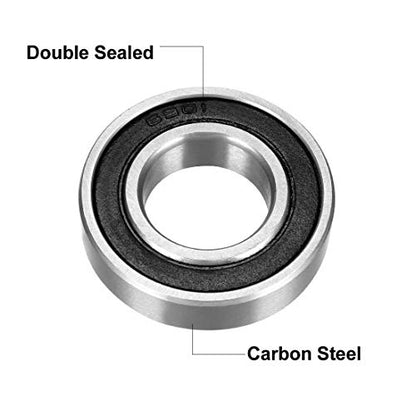 uxcell 6901-2RS Deep Groove Ball Bearing 12mm x 24mm x 6mm Double Sealed Carbon Steel Bearings 8pcs - size: 12mmx24mmx6mm