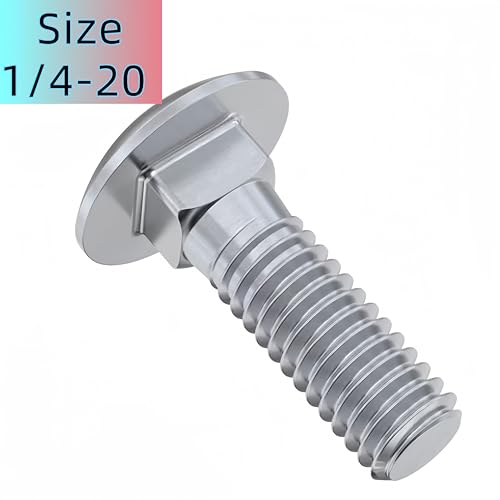 SANTIE Carriage Bolt Square Neck 1/4-20 x 1-1/4" - size: 1/4"-20 X 1-1/4" (25pc)