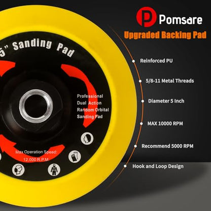 Pomsare 114PCS 5 Inch Angle Grinder Sanding Disc Kit, 40 to 1000 Grits - style: Premium 5 Inch 114 PCS