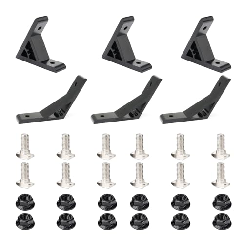 3Pcs 60deg, 3Pcs 120deg 2020 Aluminum Extrusion T Slot Angle Bracket 20 Series Extruded Hardware 60 Degree Joint Corner Connector for 60° 120 Degree 20/20 80 20 2040 Black Aluminum Profile - style: 3Pcs 60deg and 3Pcs 120deg