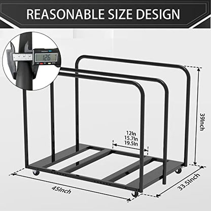 Folding Table Cart, 3 Pole for Separating Area, 10 Table Storage Capacity - size: 33.5In