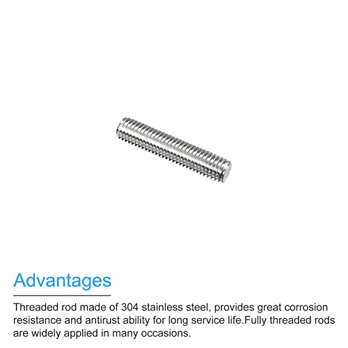 MECCANIXITY Fully Threaded Rod M8 x 35mm 1.25mm Thread Pitch 304 Stainless Steel Right Hand Threaded Rods Bar Studs 5 Pack - size: M8 x 35mm