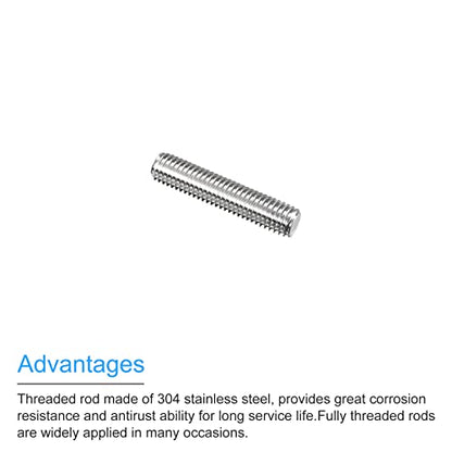 MECCANIXITY Fully Threaded Rod M8 x 35mm 1.25mm Thread Pitch 304 Stainless Steel Right Hand Threaded Rods Bar Studs 5 Pack - size: M8 x 35mm