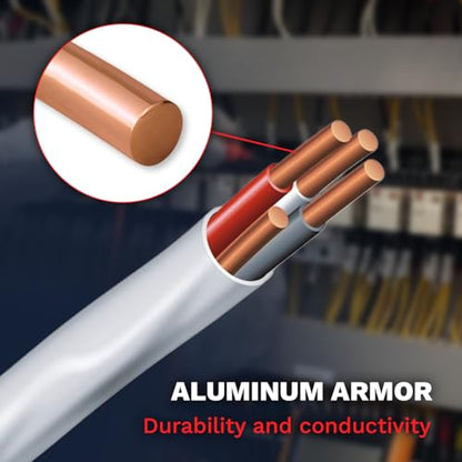 12/2 MC Alum Cable 12-Gauge 2-Conductor Type MC Flexible Counduit Aluminum (25 Ft)
