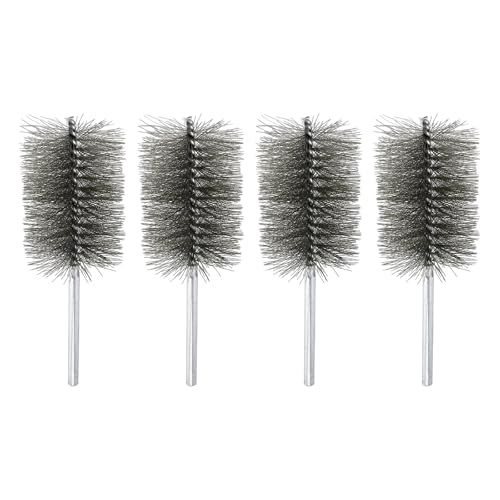 HARFINGTON 4pcs Wire Bore Brush Set 8 Inch Length 3 Inch Shank Stainless Steel Bristles Cleaning Brush for Clean Car Part Tube Kitchen Garage - size: 8 x 3 Inch