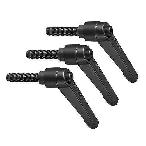 Clamping Lever Handles, M8 x 32mm Male Thread, Adjustable Quick Release Locking Rotating Bolt Knobs Black - (Applications: for Lathe Machinery), 3-Pieces - size: M8 x 32mm