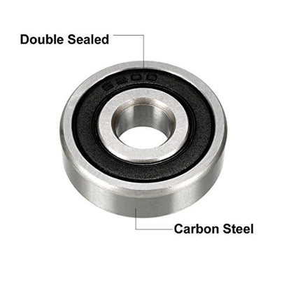 uxcell 6200-2RS Deep Groove Ball Bearing 10mm x 30mm x 9mm Double Sealed Carbon Steel Bearings 8pcs - size: 10mmx30mmx9mm