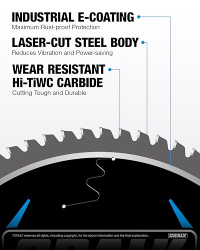 CRALY 14 Inch 72 Teeth Steel and Ferrous Metal Cutting Circular Saw Blade, 1 Inch Arbor, Thin Kerf, Professional Carbide Tipped Blade for Angle Iron, Threaded Rod, EMT Conduit(C1472MC) - size: 14" 72T