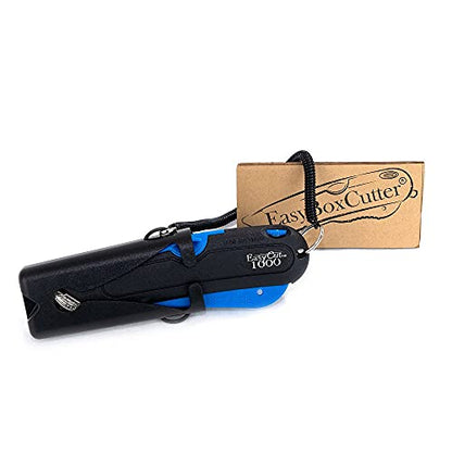 EasyCut 1000 Safe Retractable Box Cutting Utility Knife, Blue, 09780