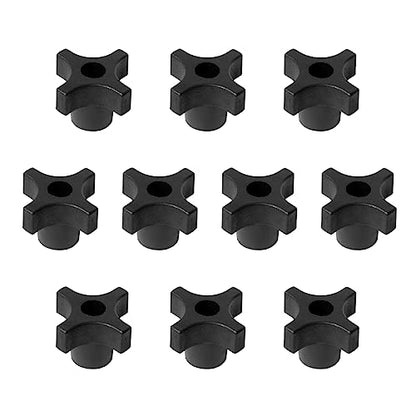 POWERTEC 10 Pack 5/16"-18 4 Point Knobs, Threaded Clamping Knobs for T Track & Table Saw Accessories, Featherboard, Woodworking Jigs on Miter Saw, Router Table, Drill Press (QNB3003-P2) - style: 5/16", 4-Point
