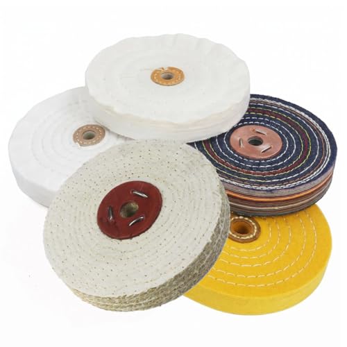 5 Pcs 6" Buffing Wheels, 5/8" Arbor Hole
