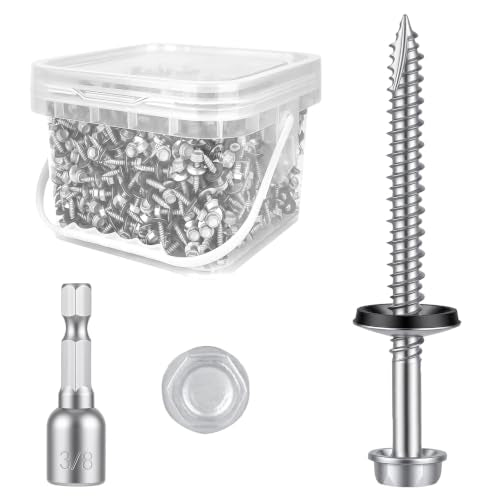 Kryonix Metal Roofing Screws #14 x 2-1/2", 330pcs, Ruspert Coating Screws - size: #14×2-1/2”