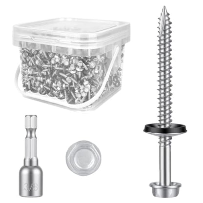 Kryonix Metal Roofing Screws #14 x 2-1/2", 330pcs, Ruspert Coating Screws - size: #14×2-1/2”