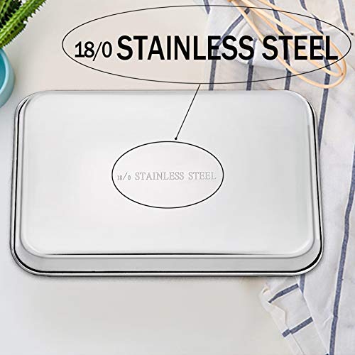 TeamFar Toaster Oven Pan, Stainless Steel Toaster Oven Tray, 12.4"x 9.7"x1" - size: 12.4" x 9.7" x 1"