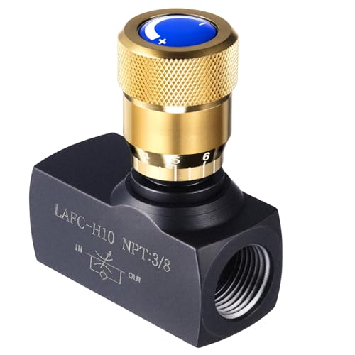 Pelopy 3/8 Inch NPT Hydraulic Flow Control Needle Valve, Free Reverse Flow - size: 3/8 Inch