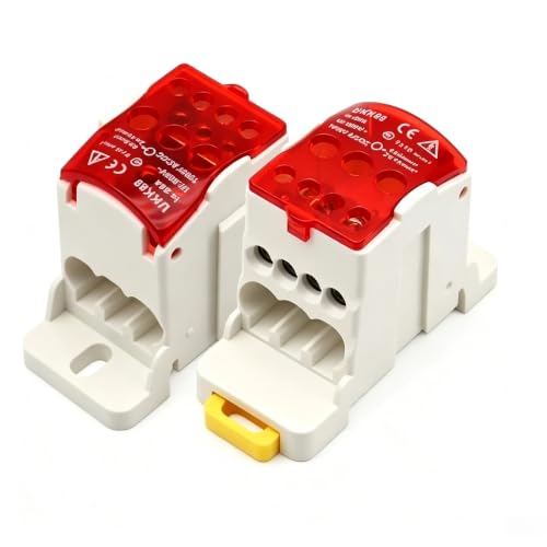 BORDSTRACT 690V 80A Red DIN Rail Distribution Box - color: Red, size: 80A