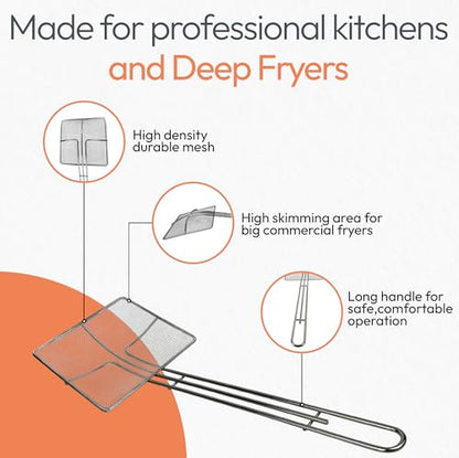 Wire Mesh Strainer with Handle, 4-Pack Deep Fryer Skimmer Cuisine Ready