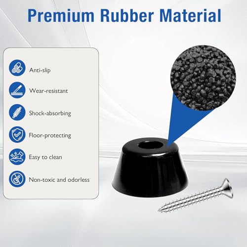 20 Pcs Rubber Feet for Cutting Board with Stainless Screws - size: 13/16" W X 1/2" H