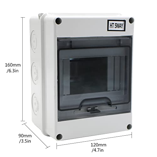 MAKERELE Circuit Breaker Distribution Box Electrical, 5 Way - size: 5WAY-160mmx120mmx95mm