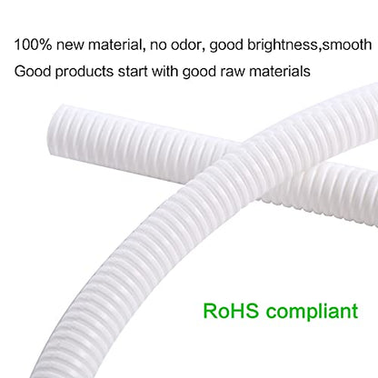 Alex Tech 50ft - 1/4 inch Split Wire Loom Tubing - White - color: White, size: 1/4"-50ft