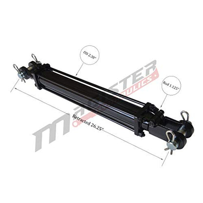 Double Acting Hydraulic Cylinder - AG Tie-Rod Hydraulic Cylinder 2500 PSI Agriculture Standard 2" bore 16" Stroke (2x16) - size: 16" Stroke, style: 2" Bore