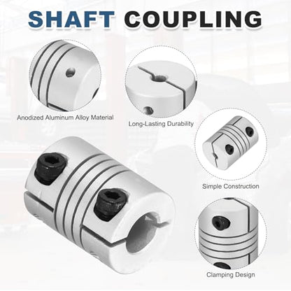 MECCANIXITY 2 Pcs 5 to 7mm Flexible Shaft Coupling 20mm L 15mm Dia - size: 5 to 7mm
