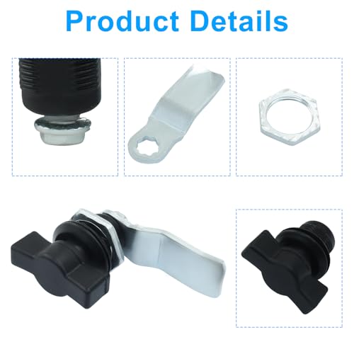 4 Pcs Thumb Cam Lock, T-Handle Swing Knob Latch for Cabinet Drawer - size: 4 Pack