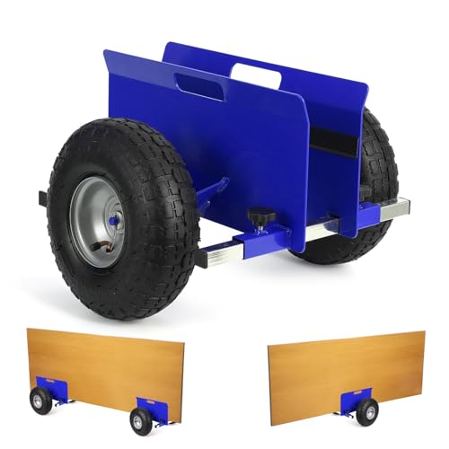 600 LBS Panel Dolly, Door Dolly Adjustable Drywall Mover with 10" Tires - size: Blue-1 PCS