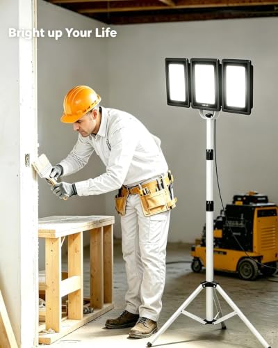 UFOND 21000LM LED Work Light with Stand, Foldable Worklight 3 Brightness - color: Black