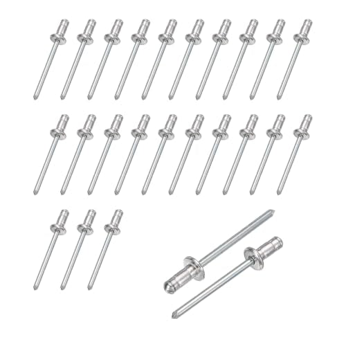 HARFINGTON 25pcs Aluminum Large Head Grip Rivets 5/32" x 1/4" - size: 5/32" x 1/4"