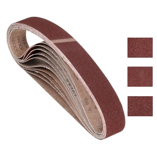 12 Pcs Sanding Belts 1 x 42 Inch 80/120/150 Grit Aluminum Oxide Abrasive Sandpaper for Belt Sander Metal Grinding Wood Working Weld Rust Removal - size: 1 x 42 inch