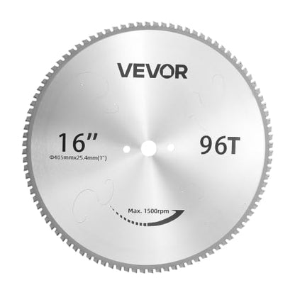 VEVOR Chop Saw Blade 16-in 96 Teeth Cermet-Tipped Metal Cold Cutting Blade - size: 16 in