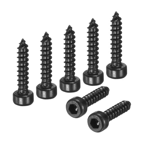 M METERXITY 100 Pack Hex Socket Head Screws, M2x10mm Stainless Steel Bolts Full Thread Self Tapping Screws for Furniture Machinery Electrical Appliances [Black] - size: M2x10mm