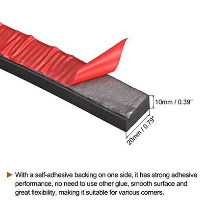 uxcell Adhesive Rubber Strips, 0.8" W x 3/8" T x 6'L Solid Neoprene Rubber Sheet Rolls with Adhesive Backing for DIY Gaskets Seals Pads Crafts - size: 0.8"W x 3/8"T x 6'L