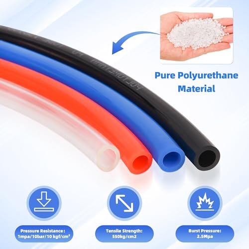 PU Air Hose Pneumatic Tubing Black 8mmOD x 5mmID 328FT 100M - color: Black, size: 8mm OD x 5mm ID 328 FT 100 Meters