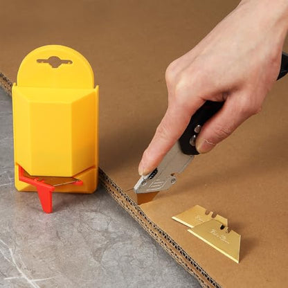 Bates - Utility Knife Blade Dispenser, 40 Pack, Titanium Plated Box Cutter Refills - color: Titanium With Dispenser, size: 40 Pack