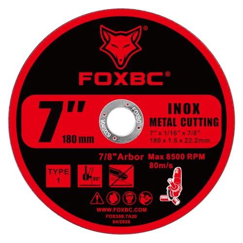 FOXBC 7 Inch Metal Cut Off Wheel Disc, 7" x 1/16" x 7/8" - 20 Pack