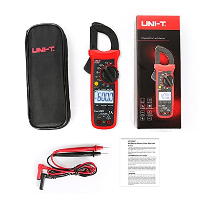 UNI-T UT202F Digital Clamp Meter AC Current TRMS Volt Ohm Amp Meter HVAC Clamp On Multimeter Auto Ranging 6000Counts AC Current Frequency NCV AC DC Voltage Frequency Resistance Continuity Diode Tester - size: UT202F