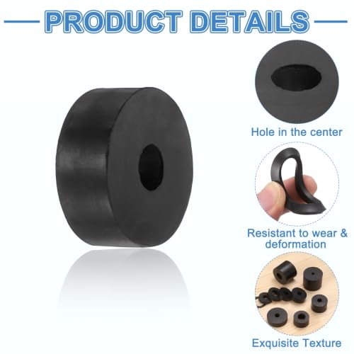 uxcell 24Pcs Rubber Vibration Isolation Washers 40mm OD x 12mm ID x 15mm T - size: 40mm OD x 12mm ID x 15mm Thick