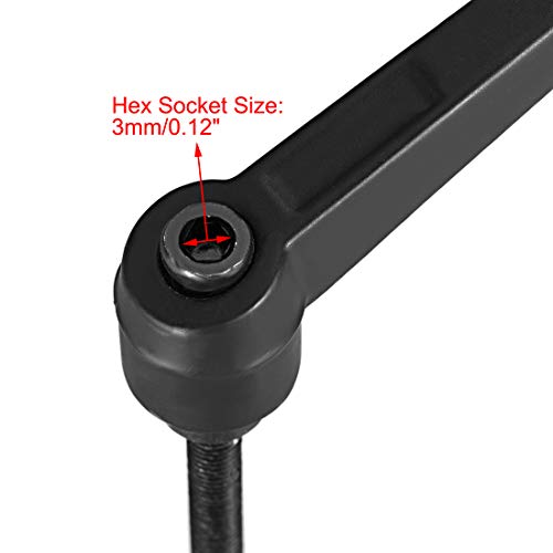 uxcell M5 x 16mm Handle Adjustable Clamping Lever Knobs Black 2pcs - color: Black, size: M5 x 16mm